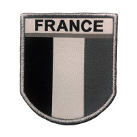 Ecusson France gris brodé sur tissu