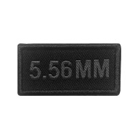 Patch calibre 5,56 mm brodé gris sur tissu noir A10 Equipment Univers Tir Sportif