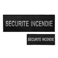 Lot dossard + bande poitrine fond noir lettres grises SECURITE INCENDIE A10 Equipment Univers Sécurité Privée