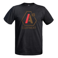 T shirt Strong A10 noir logos tan / rouge